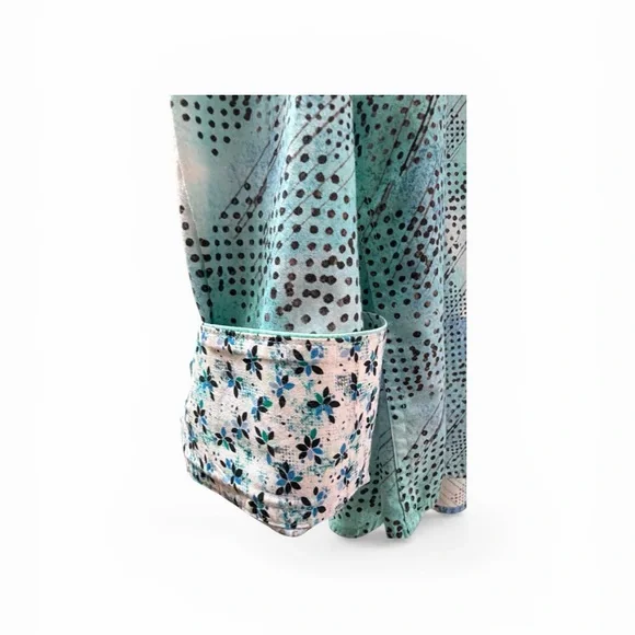 Robert Graham Aqua and Navy Geometric Dress Shirt - Picture 4 of 5